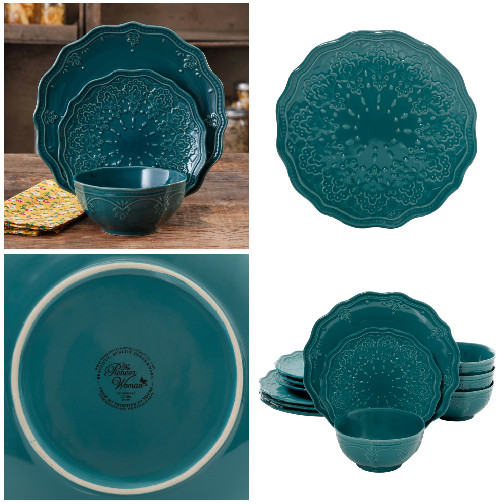 teal dish sets